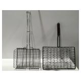 Two outdoor grilling baskets