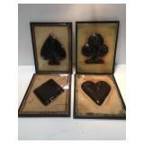 Glass playing card symbols, wall decor