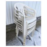6 plastic outdoor chairs