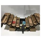 Fishing tackle box in contents