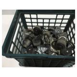 Plastic crate with casters