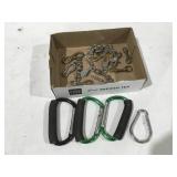 Carabiner hooks and swivel eye snaps