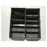 2 Metal bins with screws