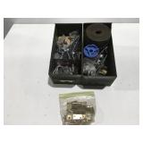 2 Metal bins hinges and more