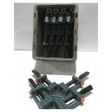 Six corner vices, picture frames, etc.