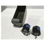 Metal bin with electric motors