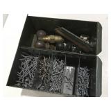 2 Metal bins with screws and more