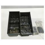 2 Metal bins with bolts