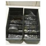 2 Metal bins with washers