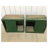 Two metal cabinets wood tops 16ï¿½ x 30