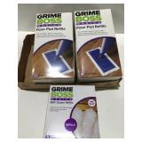 Grime boss, floor pad, refills, and duster