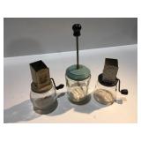 vintage glass  nut choppers/grinders