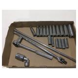 Deep well socket, breaker bar, power-kraft