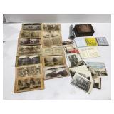 Antique stereoview cards and other vintage items
