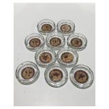 Vintage 1950s, Texaco glass ashtray with Vargas