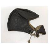 Vintage leather hat may be aviator