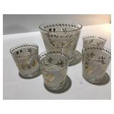 Vintage tumblers, and ice bucket