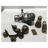 Vtg Sleighbells bed lamp light socket, porcelain