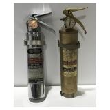 2 vintage fire extinguishers