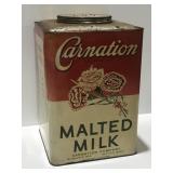 Vintage large Carnation malted milk can