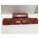 Three. Empty toolboxes.