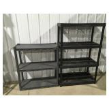 2 plastic shelves