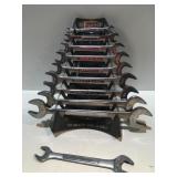 Vintage craftsman wrench holder with wrenches