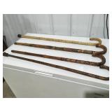 4 Wood walking canes