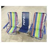 3 folding beach chairs