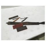 Vintage, shaving razors, HONNE leather sharpner