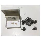 Sterling, brooch and earrings and more