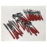 Stainless flatware Red handle