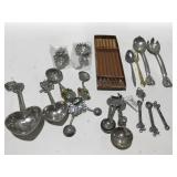 Miscellaneous measuring cups and flatware