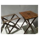 Folding table and folding luggage holder