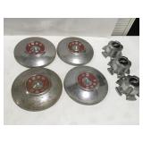4 1950s Ford hubcaps 3 Chevrolet center caps