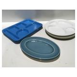 Plastic trays and platter