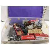 Christmas lights and more in a tote