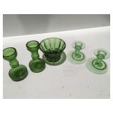 Green glass items