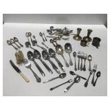 Vintage flatware, and sterling candleholders