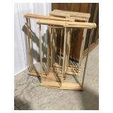 3 accordion style clothes, dryers wood