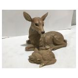 2 concrete deer