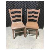 Two wood chairs
