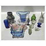 Miscellaneous  glass items Wyeth cobalt blue