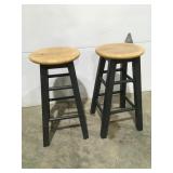 Pair of wooden stools, 24 inches tall