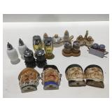 Vintage salt and pepper shakers Toby face, tiara