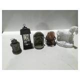 Salt, lamp, and decor items