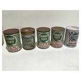 5 vintage Quaker State full cans No shipping