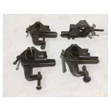 4 vintage small vises