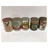 5 vintage full quart cansNo shipping