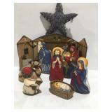 Handmade, sewn  nativity scene